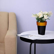 2 pcs 6" tall Metallic Round Plastic Flower Plant Pots