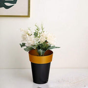 2 pcs 6" tall Metallic Round Plastic Flower Plant Pots