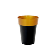 2 pcs 6" tall Metallic Round Plastic Flower Plant Pots PLNT_PLST_001_M_BLKGD