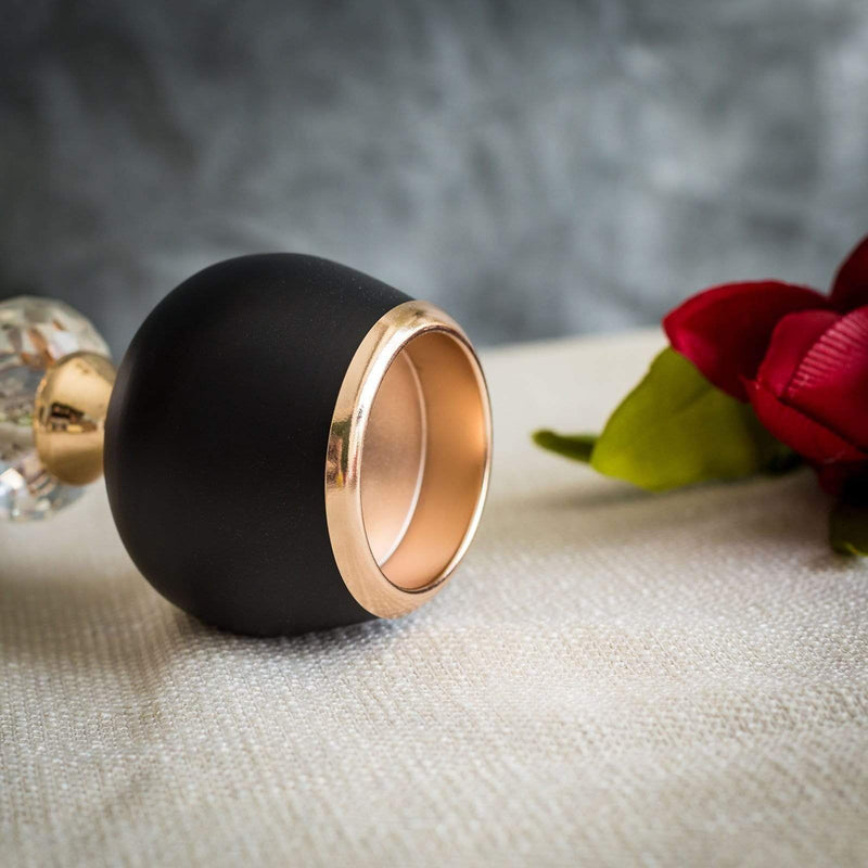 2 pcs 7" 11" tall Metallic Candle Holders Centerpieces with Crystal - Gold and Black CHDLR_CAND_015_GDBLK