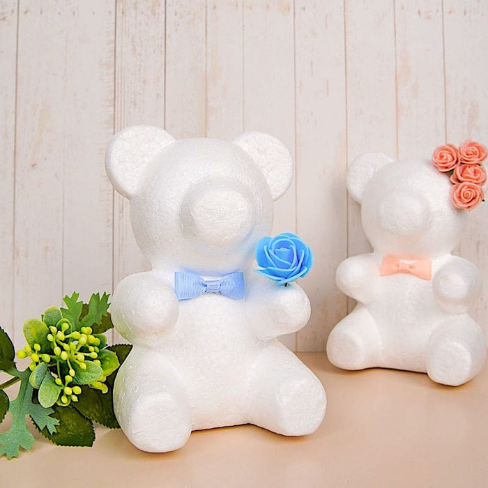 2 pcs 7" tall 3D Bear Styrofoam Craft DIY Arts Party Decoration - White FOAM_CRAF_BEAR01_S