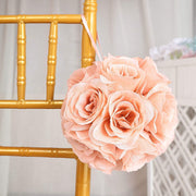 2 pcs 7" wide Silk Roses Kissing Balls