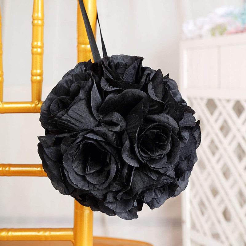 2 pcs 7" wide Silk Roses Kissing Balls