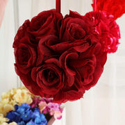 2 pcs 7" wide Silk Roses Kissing Balls