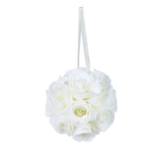 2 pcs 7" wide Silk Roses Kissing Balls