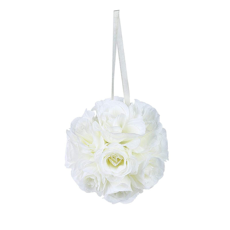 2 pcs 7" wide Silk Roses Kissing Balls