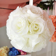 2 pcs 7" wide Silk Roses Kissing Balls