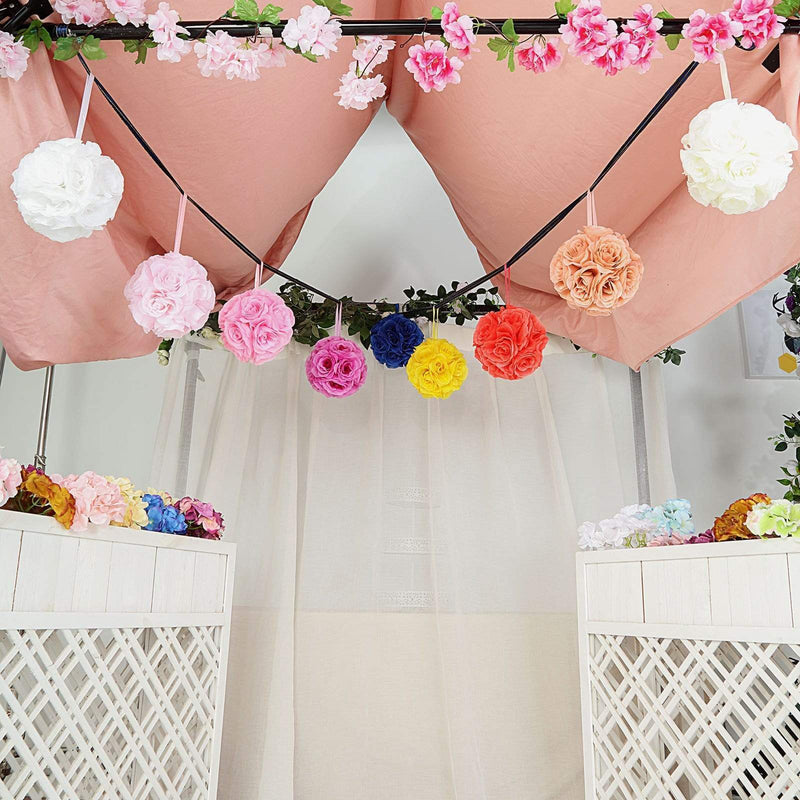 2 pcs 7" wide Silk Roses Kissing Balls