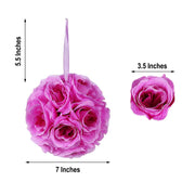 2 pcs 7" wide Silk Roses Kissing Balls