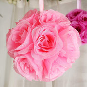 2 pcs 7" wide Silk Roses Kissing Balls