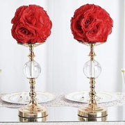 2 pcs 7" wide Silk Roses Kissing Balls