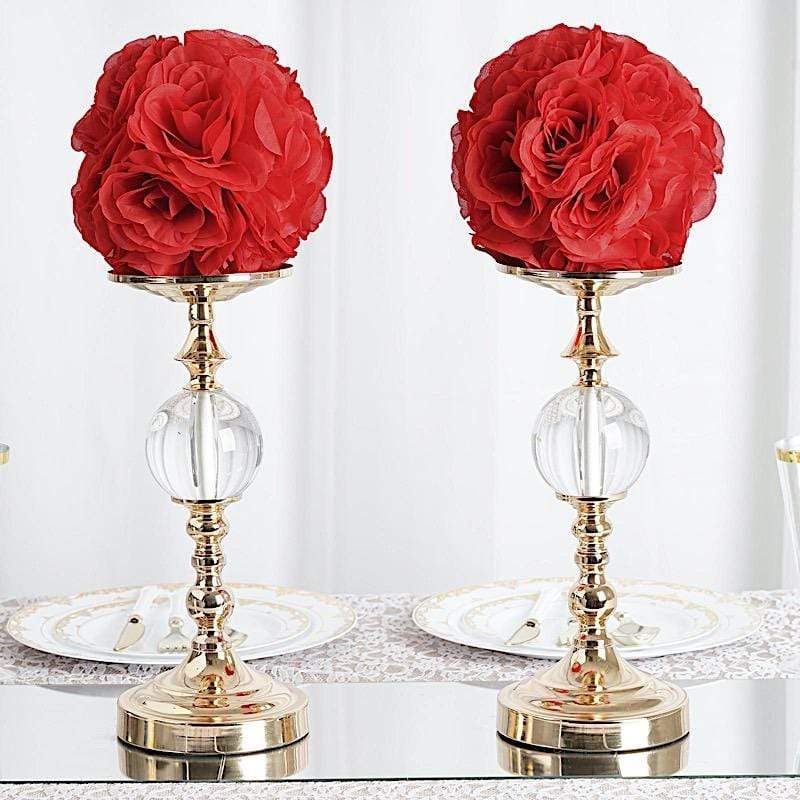 2 pcs 7" wide Silk Roses Kissing Balls