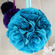 2 pcs 7" wide Silk Roses Kissing Balls