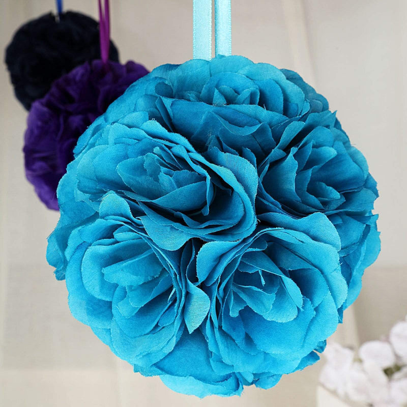 2 pcs 7" wide Silk Roses Kissing Balls