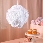 2 pcs 7" wide Silk Roses Kissing Balls