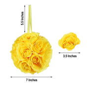 2 pcs 7" wide Silk Roses Kissing Balls