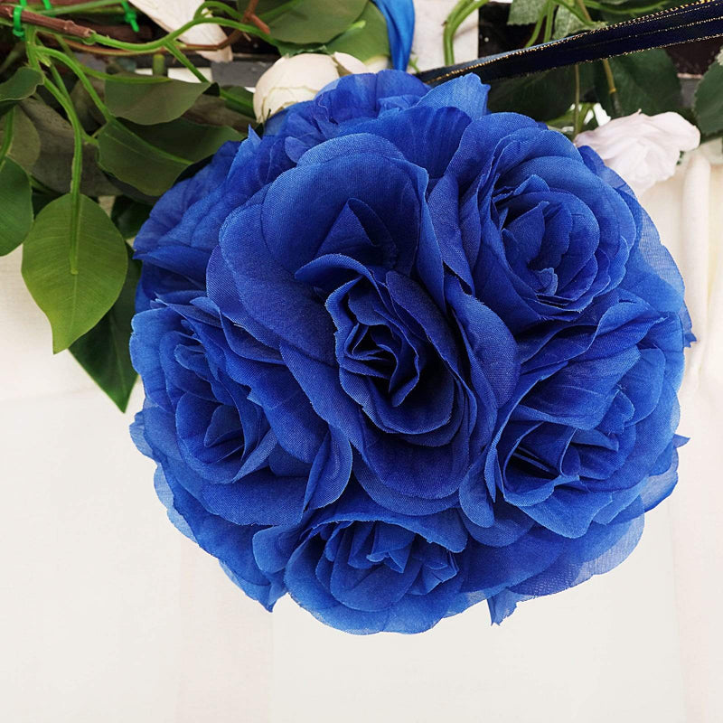2 pcs 7" wide Silk Roses Kissing Balls