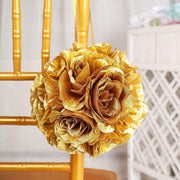 2 pcs 7" wide Silk Roses Kissing Balls