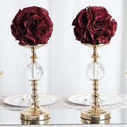 2 pcs 7" wide Silk Roses Kissing Balls