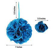 2 pcs 7" wide Silk Roses Kissing Balls