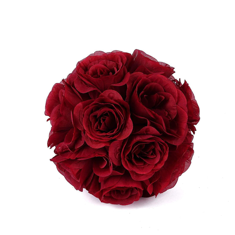 2 pcs 7" wide Silk Roses Kissing Balls