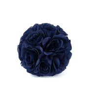2 pcs 7" wide Silk Roses Kissing Balls ARTI_BALL_RS01_7_NAVY