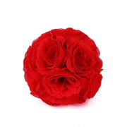 2 pcs 7" wide Silk Roses Kissing Balls ARTI_BALL_RS01_7_RED