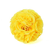 2 pcs 7" wide Silk Roses Kissing Balls ARTI_BALL_RS01_7_YEL