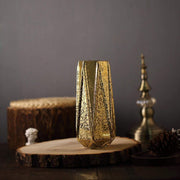 2 pcs 8" tall Mercury Glass Geometric Vases - Gold VASE_A58_8_GOLD