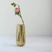 2 pcs 8" tall Mercury Glass Geometric Vases - Gold VASE_A58_8_GOLD