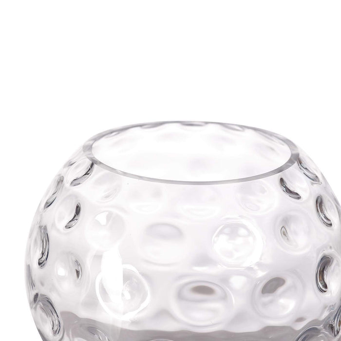 2 pcs 8" tall Round Glass Hobnail Vases - Clear VASE_A64_10