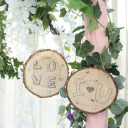 2 pcs 8" wide Round Natural Wood Plaques Hanging Signs - Brown WOD_SLCRND003_08x1