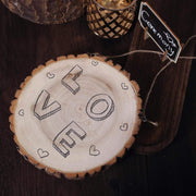 2 pcs 8" wide Round Natural Wood Plaques Hanging Signs - Brown WOD_SLCRND003_08x1