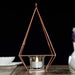 2 pcs 9.5" tall Geometric Candle Holders Metal Lanterns