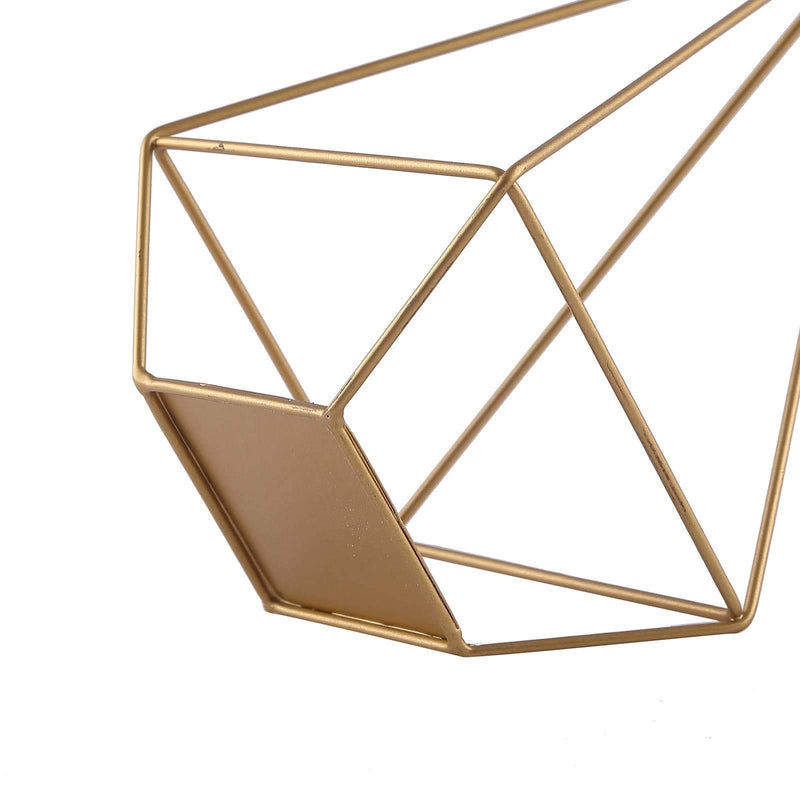 2 pcs 9.5" tall Geometric Candle Holders Metal Lanterns