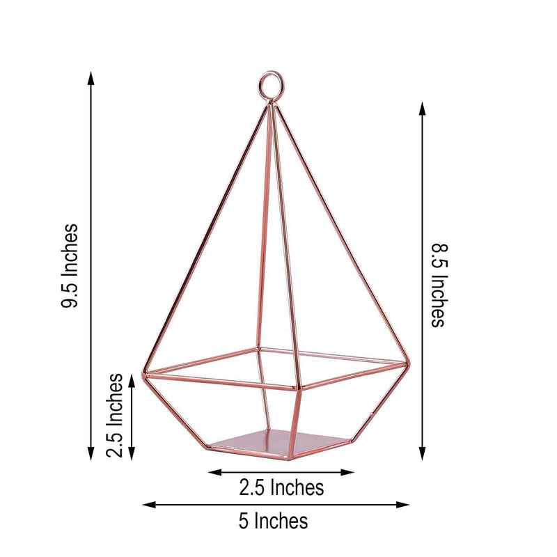 2 pcs 9.5" tall Geometric Candle Holders Metal Lanterns