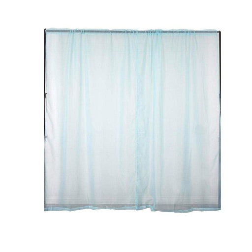 2 pcs 9 feet Sheer Organza Backdrops Curtains Drapes Panels CUR_PANORGZ04_52108_BLUE