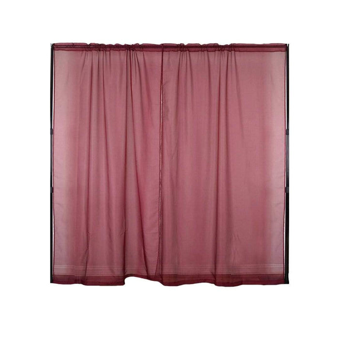 2 pcs 9 feet Sheer Organza Backdrops Curtains Drapes Panels CUR_PANORGZ04_52108_BURG