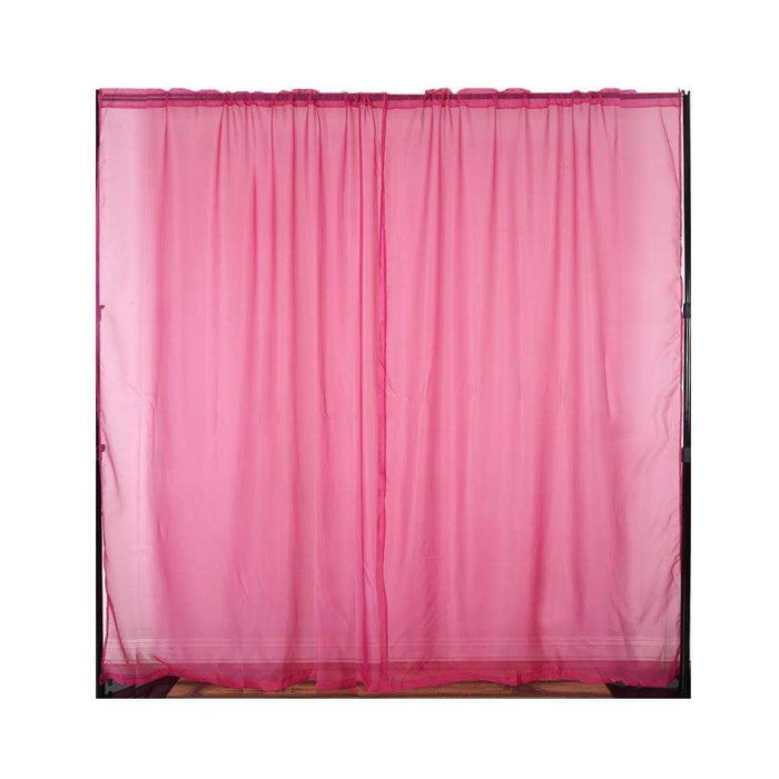 2 pcs 9 feet Sheer Organza Backdrops Curtains Drapes Panels CUR_PANORGZ04_52108_FUSH