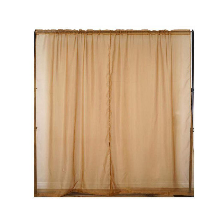 2 pcs 9 feet Sheer Organza Backdrops Curtains Drapes Panels CUR_PANORGZ04_52108_GOLD