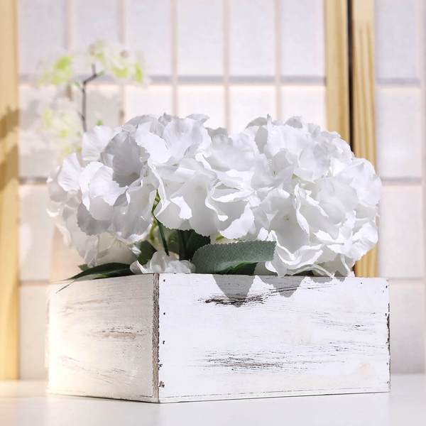 2 pcs 9" Natural Wood Square Plant Holder Boxes Centerpieces