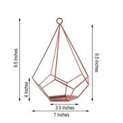 2 pcs 9" tall Geometric Pentagon Candle Holders Metal Lanterns