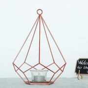 2 pcs 9" tall Geometric Pentagon Candle Holders Metal Lanterns