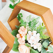2 pcs 9" tall Hexagon Wood Geometric Wall Shelves