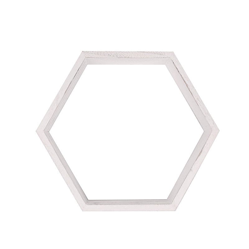 2 pcs 9" tall Hexagon Wood Geometric Wall Shelves