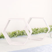 2 pcs 9" tall Hexagon Wood Geometric Wall Shelves