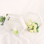 2 pcs 9" tall Hexagon Wood Geometric Wall Shelves