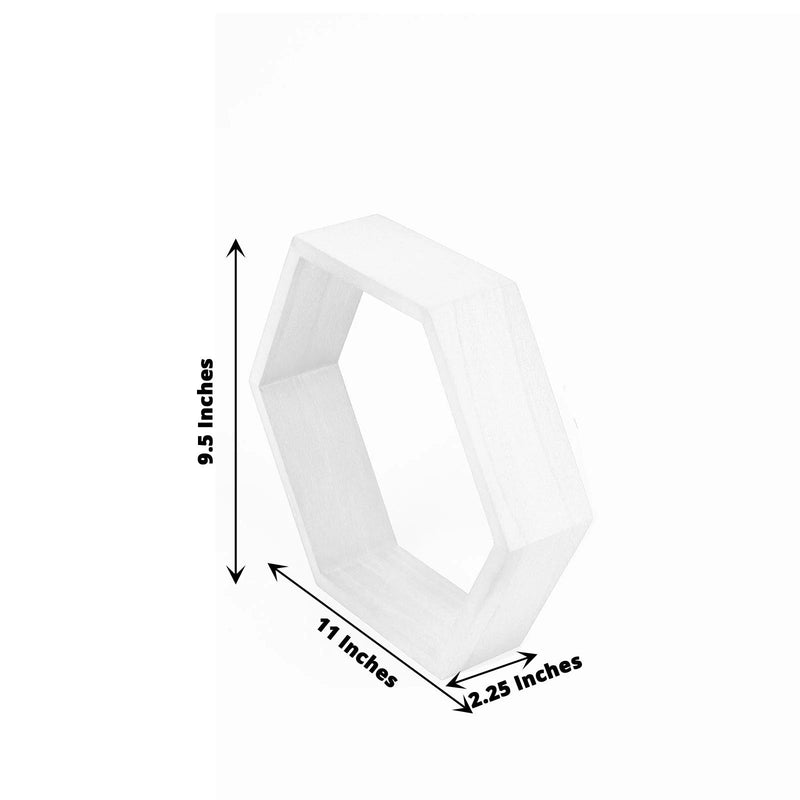 2 pcs 9" tall Hexagon Wood Geometric Wall Shelves