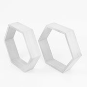 2 pcs 9" tall Hexagon Wood Geometric Wall Shelves WOD_HOPSHLF_HEX3_WHT