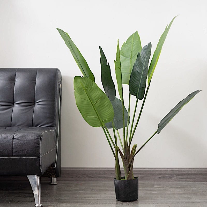 2 pcs Bird of Paradise Potted Artificial Plants - Green